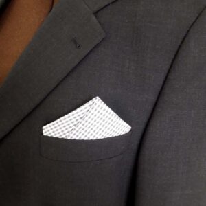 Einstecktuch Karo grau/weiss für Anzug / Sakko