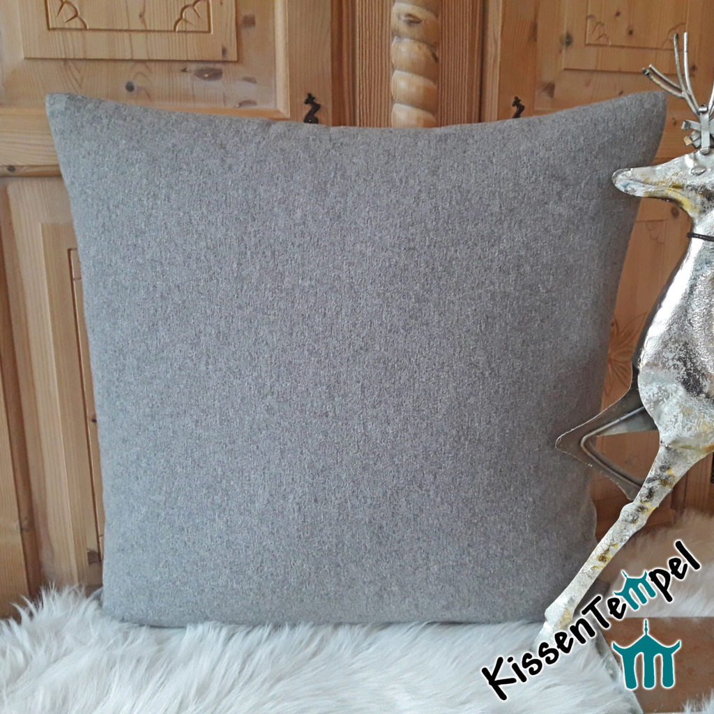 FilzKissen „Franz“, DekoKissen im alpenländischen Landhausstil grau 40×40 | 50×50 | 60×60 cm, Kissenhülle