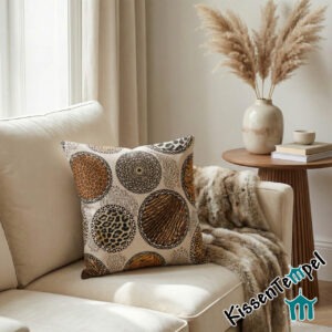 Afrika-Style-KissenBezug"Mandala Africa", alle Größen, opt. mit Quasten, Tiger- und Leopardenmuster