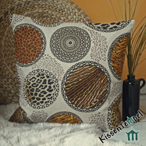 Animalprint Kissen >Mandala Africa