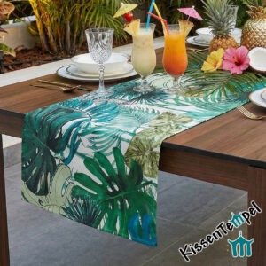 Outdoor Tischläufer "Jungle Feeling" wetterfest, UV-beständig, grün türkis petrol