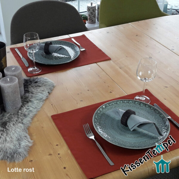 Leinen-Tischset >Lotte< 100% Leinen, Farbe rost rot kaminrot weinrot