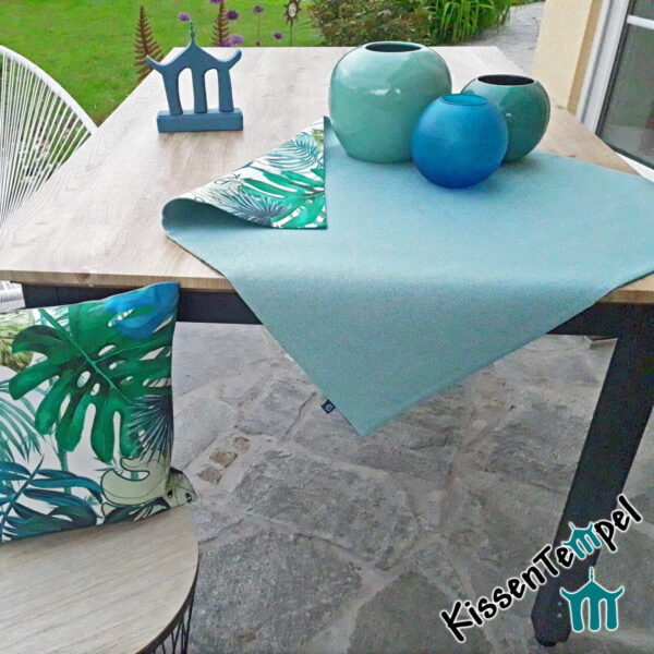 Outdoor Tischläufer / Mitteldecke >Jungle-Nizza< UV-beständig, Wasser- und schmutzabweisend, witterungsbeständig, mint