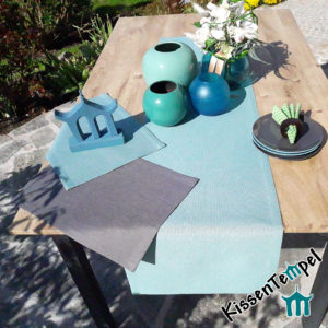 Outdoor Tischläufer >Nizza< mint grün blau oder grau, UV-beständig