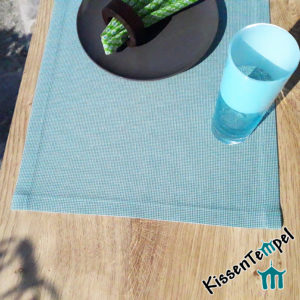 Outdoor Tischset >Nizza< UV-beständig, wasser- und schmutzabweisend, mint, für Terrasse / Balkon / Camping
