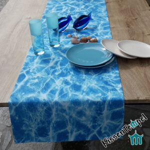 Maritimer Tischläufer Mitteldecke >Blue Water< türkis blaues schimmerndes Wasser / Meer / Pool