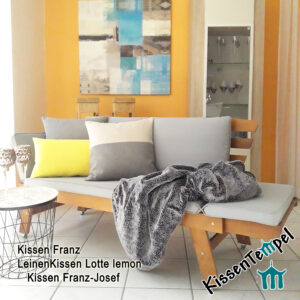 LandhausKissen "Franz-Josef" im modernen Landhausstil grau-beige 40x40 | 50x50 | 60x60 | 80x80 cm, Kissenbezug