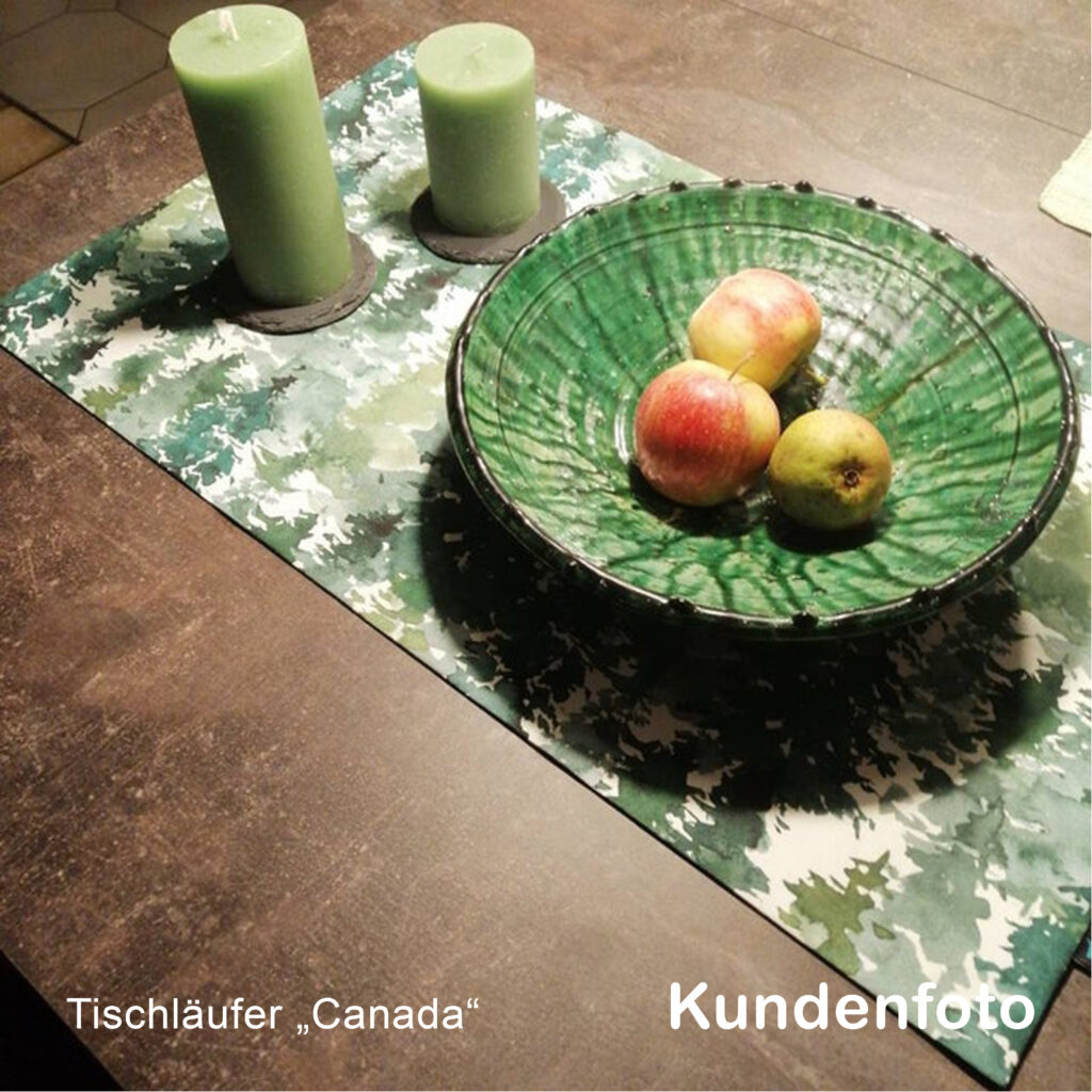Tischläufer "Canada" mit grünen Tannenbäumen, Tannenwald