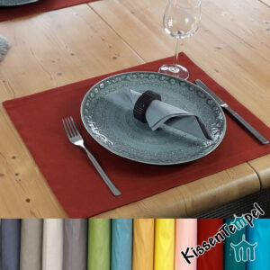 Leinen-Tischset >Lotte< verschiedene Farben, 100% Leinen, grau braun creme grün bleu gelb ocker curry lemon rosa türkis