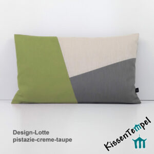 Edles Designer-LeinenKissen "Design-Lotte" Patchwork, geometrisches Muster