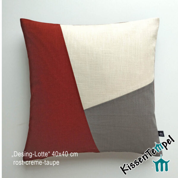 Kissen Design-Lotte rost-creme-taupe 40x40