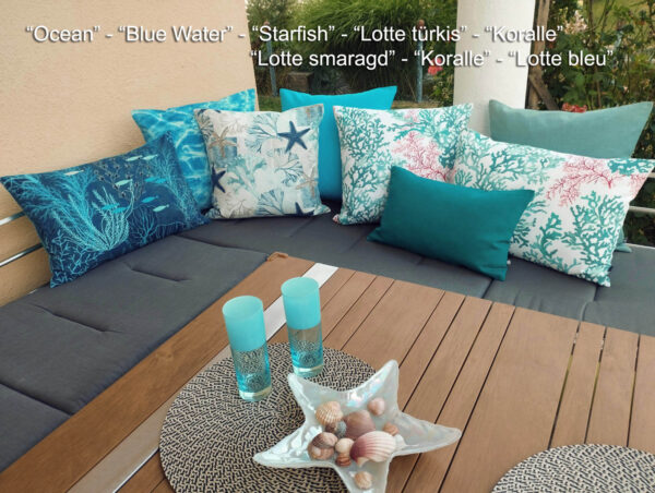 Maritime Kissen-Kombination Ocean-Koralle Starfish-Lotte 01c