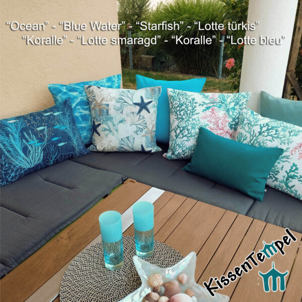 Maritime Kissen-Kombination Ocean-Koralle Starfish-Lotte