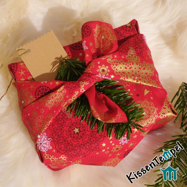 Geschenktuch / Furoshiki „Christmas“ | KissenTempel | WeihnachtsGeschenke nachhaltig verpacken