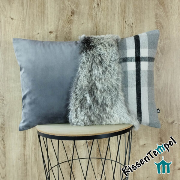 Edles Designer-FellKissen "Kitzbühel" mit Hasenfell | KissenTempel
