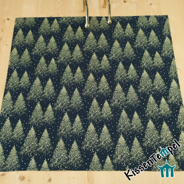 Weihnachts-Geschenktuch, Furoshiki, Stofftuch „Blue Christmas Tree“, Stoff-WeihnachtsGeschenkpapier, GeschenkVerpackung, WeihnachtsDeko – Bild 6