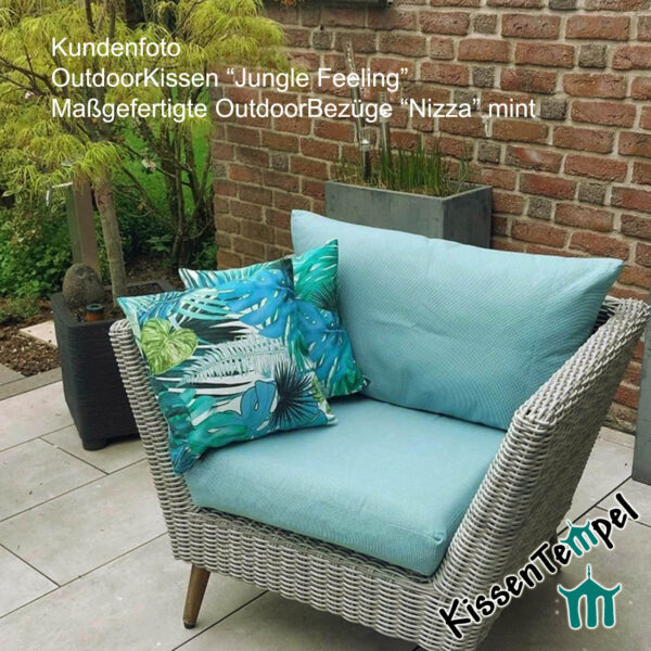 Outdoor-KissenBezug "Jungle Feeling" alle Größen, wetterfest, UV-beständig, grün türkis petrol – Bild 16