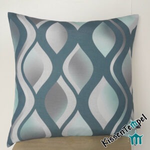 Skandinavischer Kissenbezug "Retro" 40x40 cm, knitterfrei, petrol bis weiß