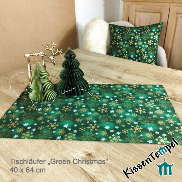 Grüner Weihnachts-Tischläufer "Green Christmas" | KissenTempel