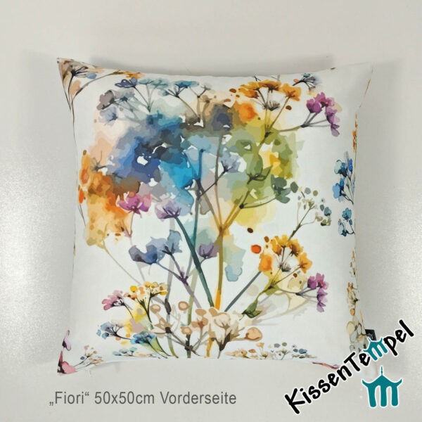Fröhliches Blumen-Kissen 50x50 "Fiori" | KissenTempel
