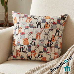 KissenBezug "Katzen" 40x40cm, Geschenk/ Mitbringsel für Katzenbesitzer und Katzenliebhaber