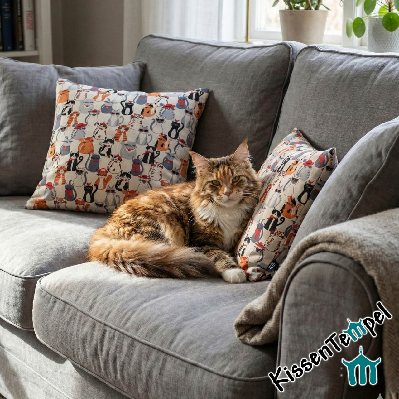 KissenBezug "Katzen" 40x40cm, Geschenk/ Mitbringsel für Katzenbesitzer und Katzenliebhaber – Bild 7