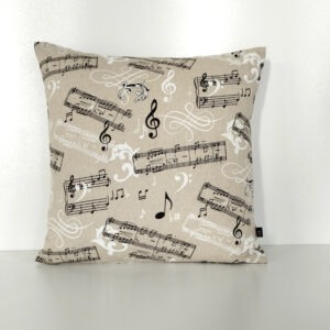 KissenBezug "MusikNoten" 40x40cm, das ideale Geschenk / Mitbringsel für Musiker, Sänger, Musiklehrer, Musikliebhaber