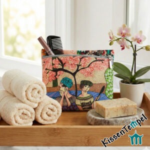 Handmade Kosmetiktasche "Beauty Ladies" | Täschchen für Make-up & Reise | Schminktäschchen | Edle Geschenkidee für Frauen im Art Deco Stil